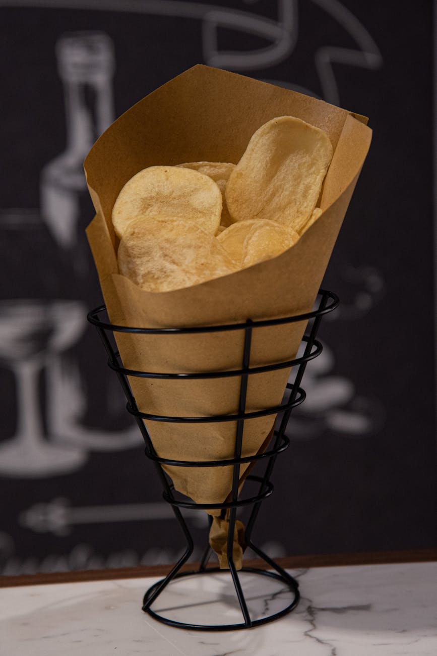 “Crisps? You mean, like chips?”